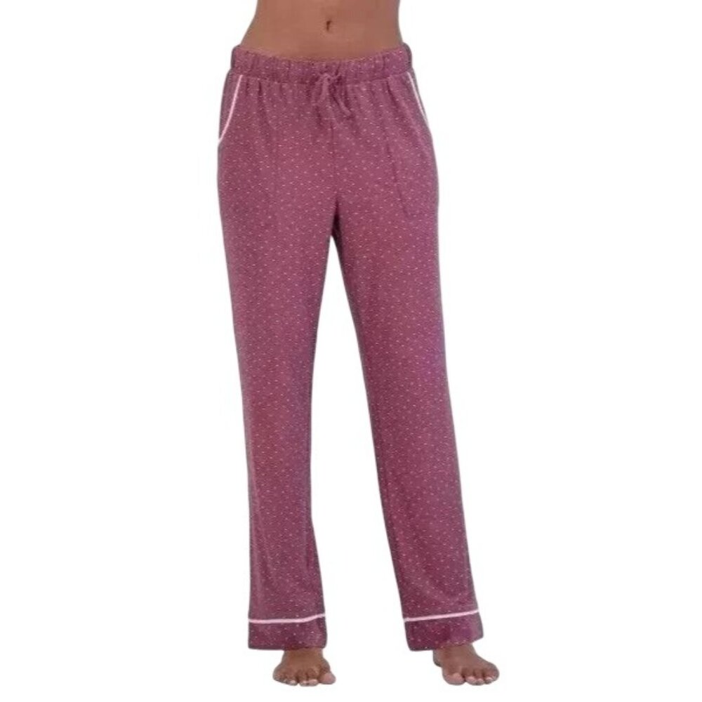 Lucky Brand Women Med Lounge Pants Dot Pockets Drawstring Elastic Waist Relaxed